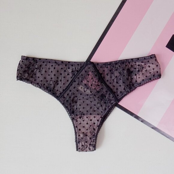 nwt victorias secret dream angels tanga sexy mesh lace luxe embroidered - Picture 3 of 5